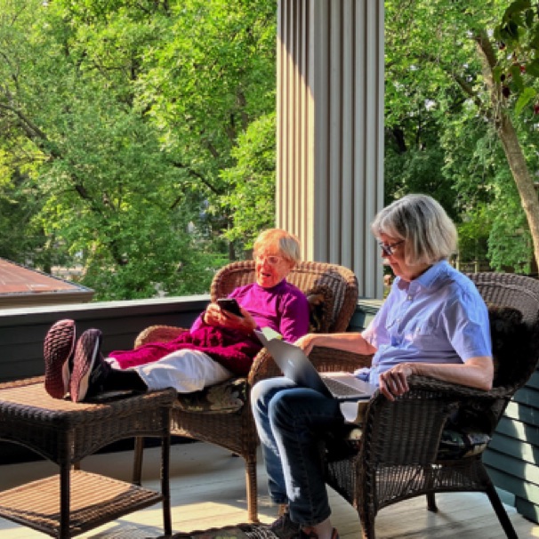 Ruth and Pat (porch)